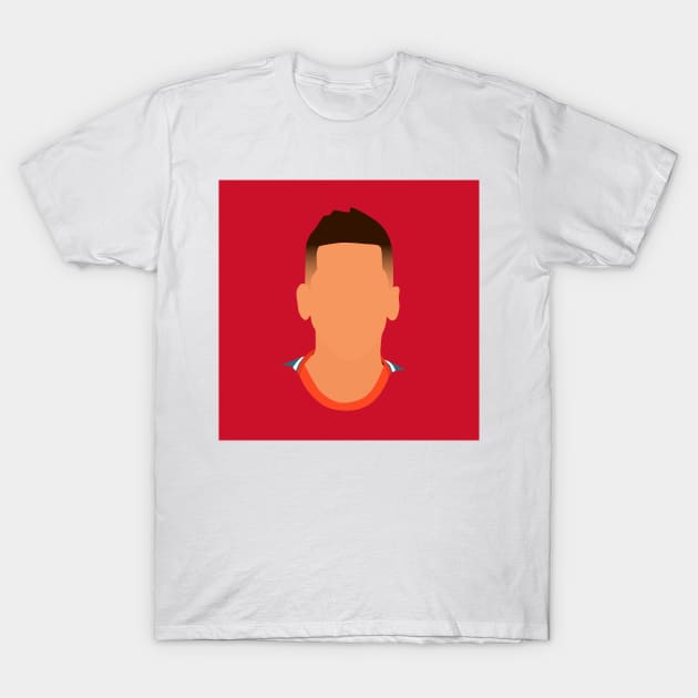 Roberto Firmino Minimalistic Face Art T-Shirt by GotchaFace